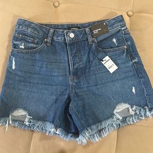 NWT Express Boyfriend Midi Mid rise jean shorts
